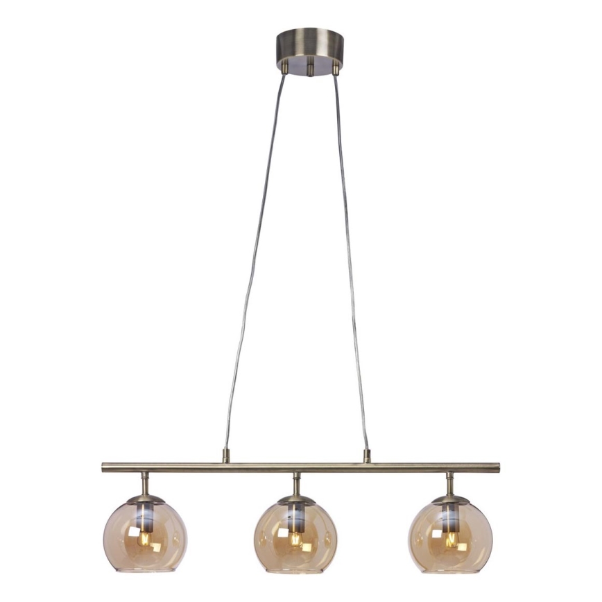 Cottex - Hänglampa på kabel CAPELLA 3xE14/40W/230V rökfärgad/brun