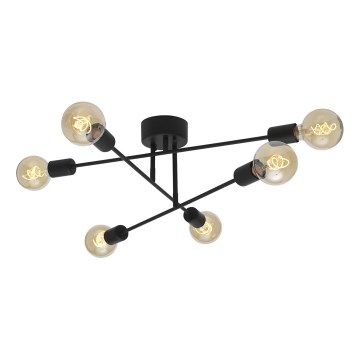 Cottex - Påbyggd taklampa BATON 6xE27/60W/230V svart