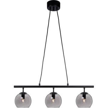 Cottex - Pendellampa med vajer CAPELLA 3xE14/40W/230V rökfärgad/svart