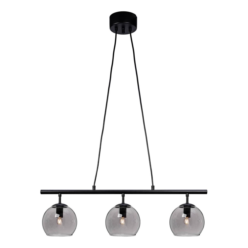 Cottex - Pendellampa med vajer CAPELLA 3xE14/40W/230V rökfärgad/svart