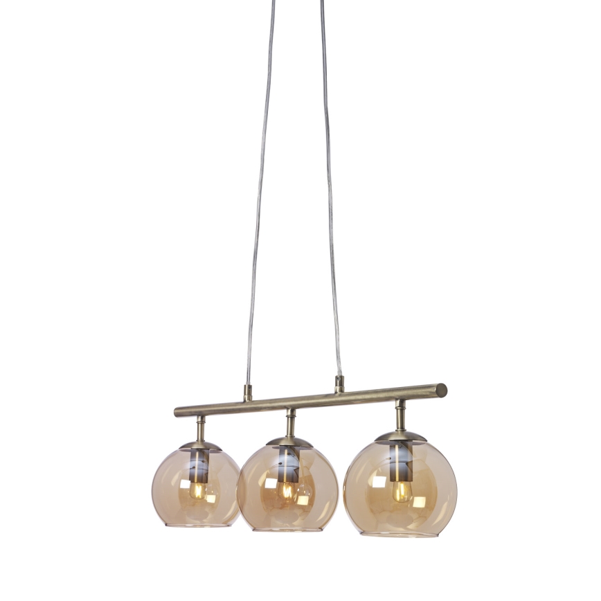 Cottex - Hänglampa på kabel CAPELLA 3xE14/40W/230V rökfärgad/brun