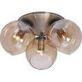 Cottex - Taklampa CAPELLA 3xE14/40W/230V Ø 37 cm rökfärgad/brun