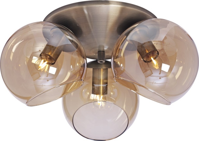 Cottex - Taklampa CAPELLA 3xE14/40W/230V Ø 37 cm rökfärgad/brun