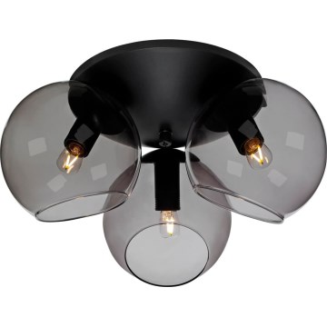 Cottex - Taklampa CAPELLA 3xE14/40W/230V Ø 37 cm rökfärgad/svart