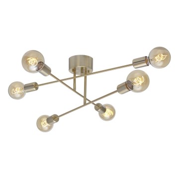 Cottex - Ytmonterad taklampa BATON 6xE27/60W/230V, mässing