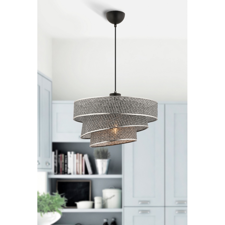 Couper Pendellampa 1xE27/60W/230V Grå/Blankt Chrome