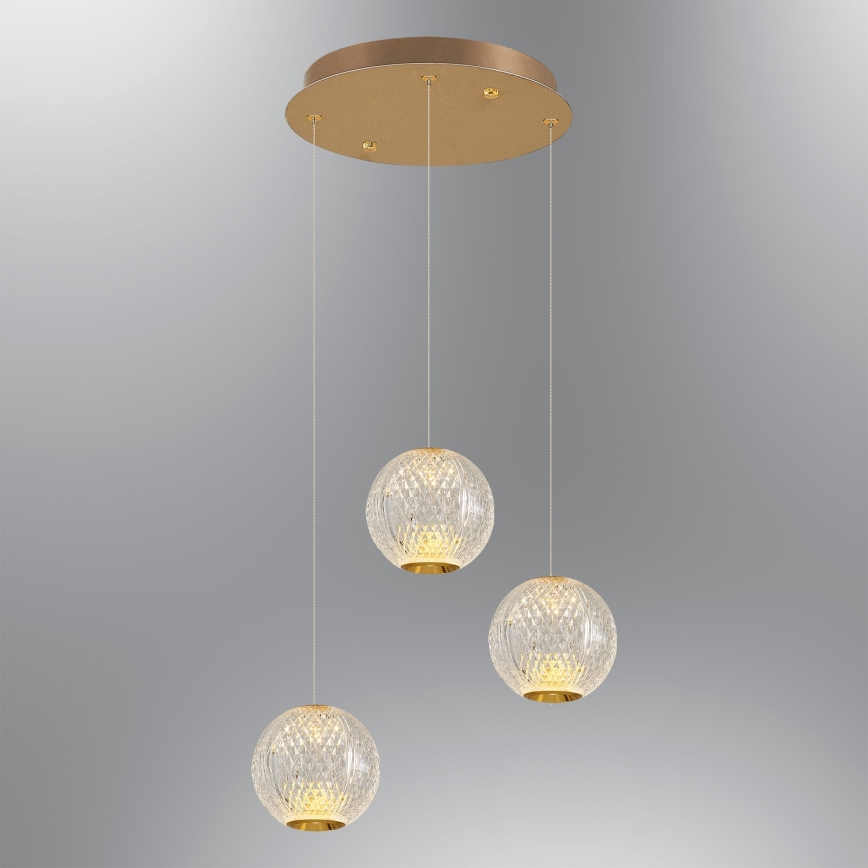 CREMONA LED Pendellampe 3xLED/5W/230V 3000K Guld