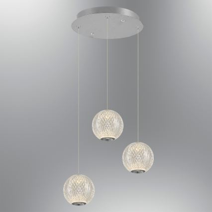 CREMONA LED Pendellampe 3xLED/5W/230V 3000K Matt Chrome