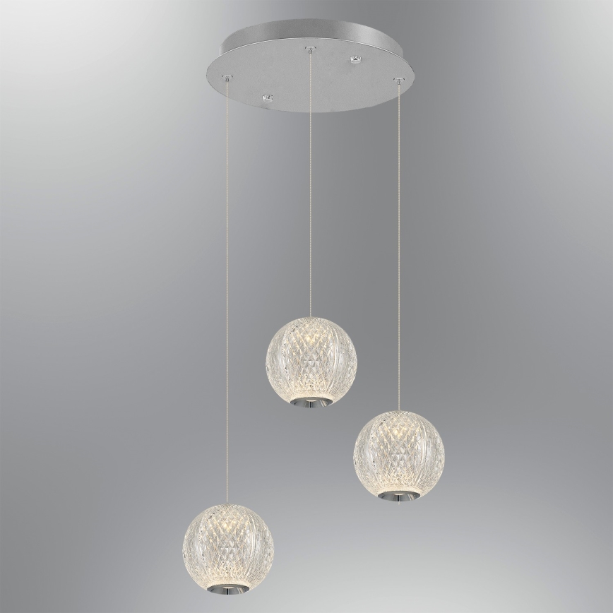 CREMONA LED Pendellampe 3xLED/5W/230V 3000K Matt Chrome