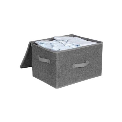 CURAN förvaringsbox med dragkedja, 3-pack, grå