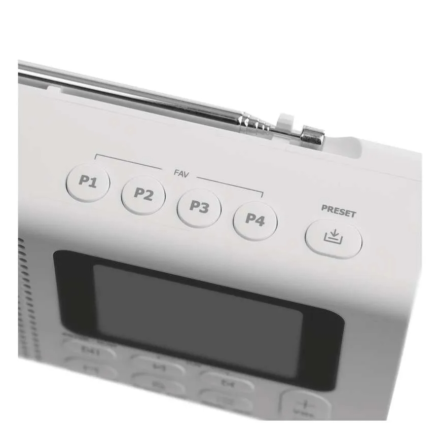 DAB DAB+ FM-radio 3W/5V/4xAA vit