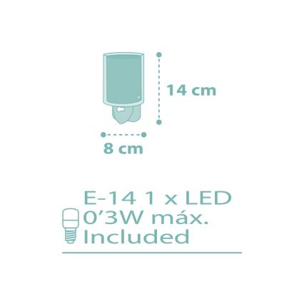Dalber 41005H - LED-lampa Uttag  DOTS 1xE14/0,3W/230V