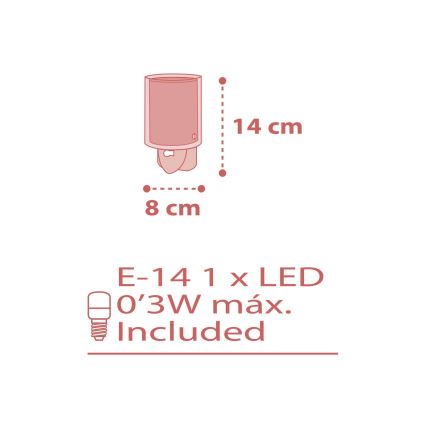 Dalber 41005S - LED-lampa Uttag  DOTS 1xE14/0,3W/230V