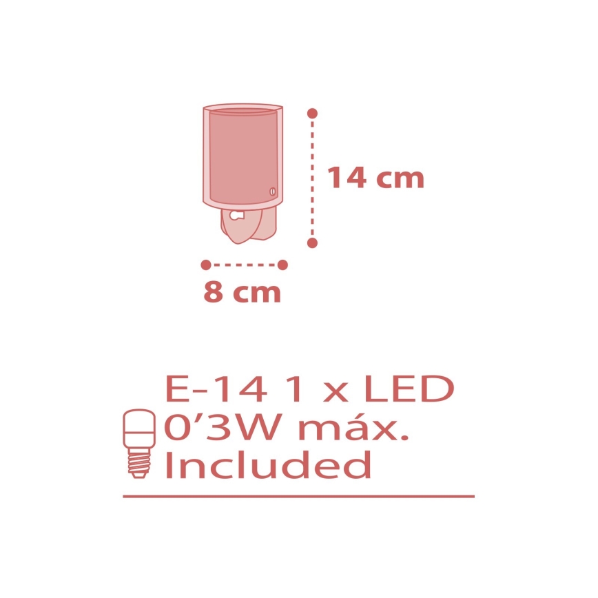 Dalber 41005S - LED-lampa Uttag  DOTS 1xE14/0,3W/230V