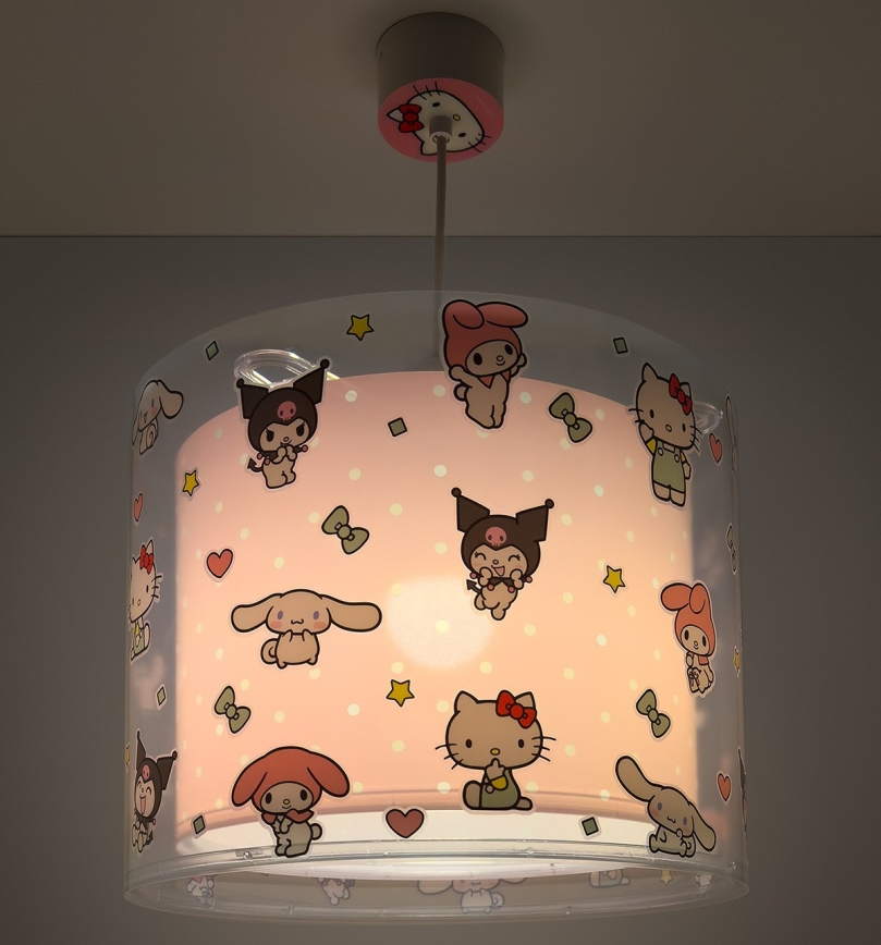 Dalber 41252 - Taklampa för barn HELLO KITTY&FRIENDS 1xE27/15W/230V rosa