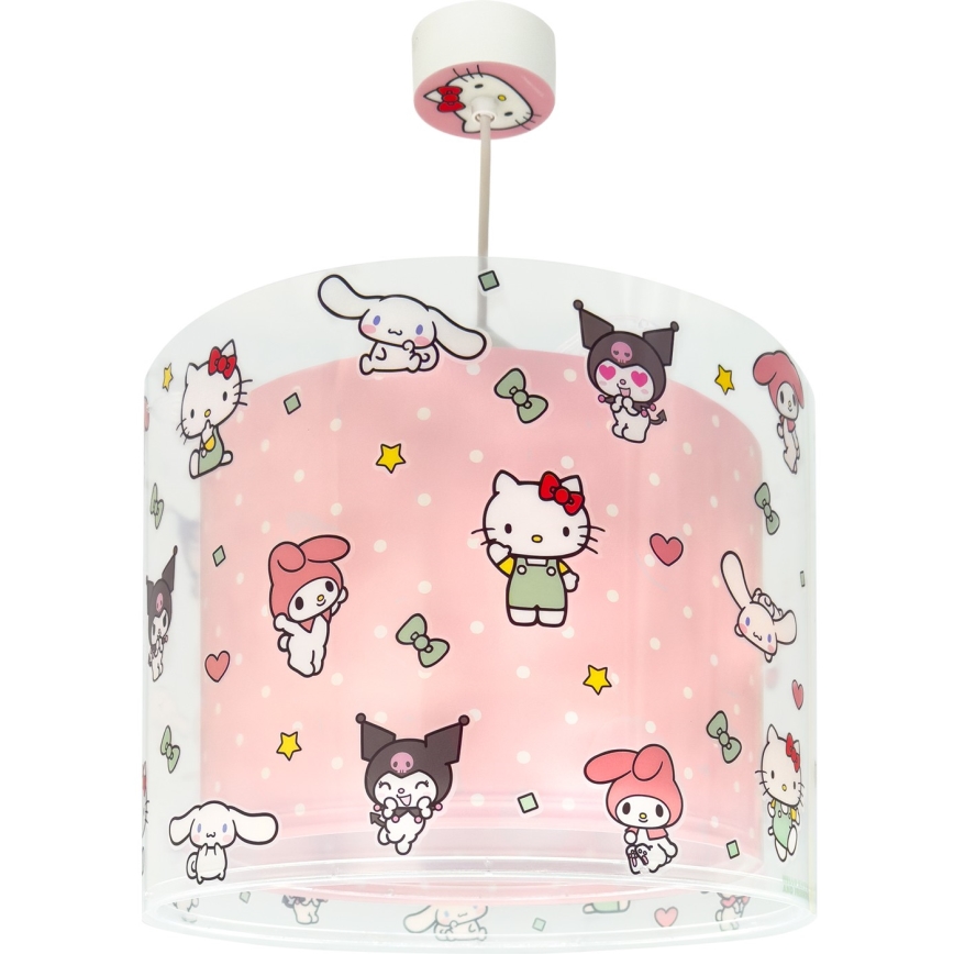 Dalber 41252 - Taklampa för barn HELLO KITTY&FRIENDS 1xE27/15W/230V rosa