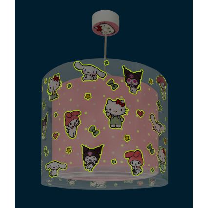 Dalber 41252 - Taklampa för barn HELLO KITTY&FRIENDS 1xE27/15W/230V rosa