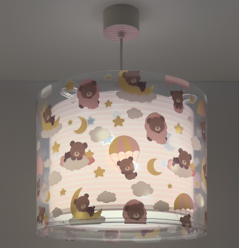 Dalber 41572S - Taklampa för barn BABY TEDDY 1xE27/15W/230V rosa
