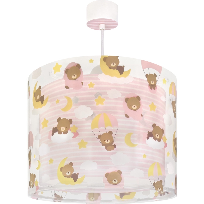 Dalber 41572S - Taklampa för barn BABY TEDDY 1xE27/15W/230V rosa