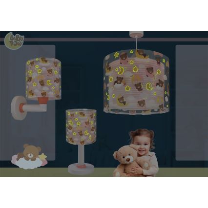Dalber 41572S - Taklampa för barn BABY TEDDY 1xE27/15W/230V rosa