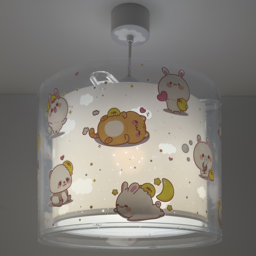 Dalber 41762E - Barnlampa KAWAII FRIENDS 1xE27/15W/230V grå