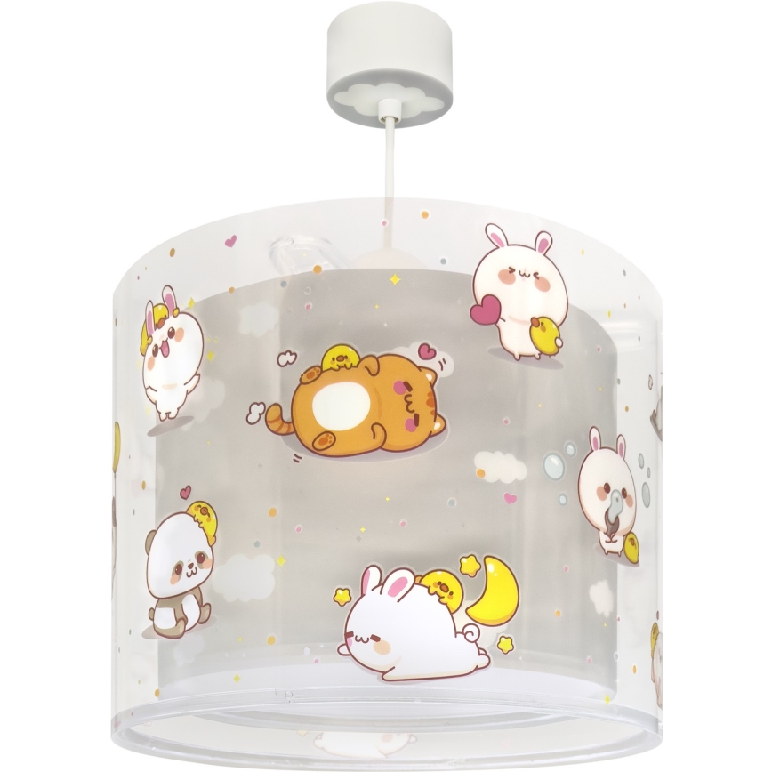 Dalber 41762E - Barnlampa KAWAII FRIENDS 1xE27/15W/230V grå