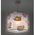 Dalber 41762S - Taklampa för barn KAWAII FRIENDS 1xE27/15W/230V rosa