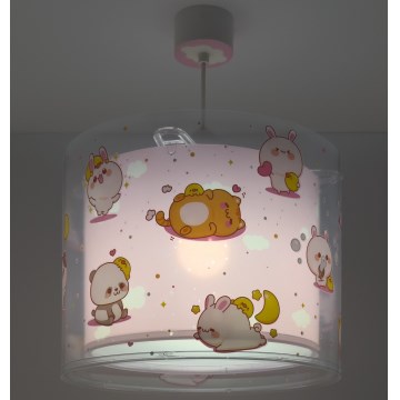 Dalber 41762S - Taklampa för barn KAWAII FRIENDS 1xE27/15W/230V rosa