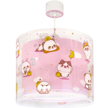 Dalber 41762S - Taklampa för barn KAWAII FRIENDS 1xE27/15W/230V rosa