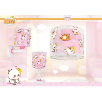 Dalber 41762S - Taklampa för barn KAWAII FRIENDS 1xE27/15W/230V rosa