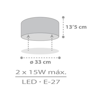 Dalber 42006E - Takbelysning för barn COLOR LIGHT 2xE27/15W/230V vit
