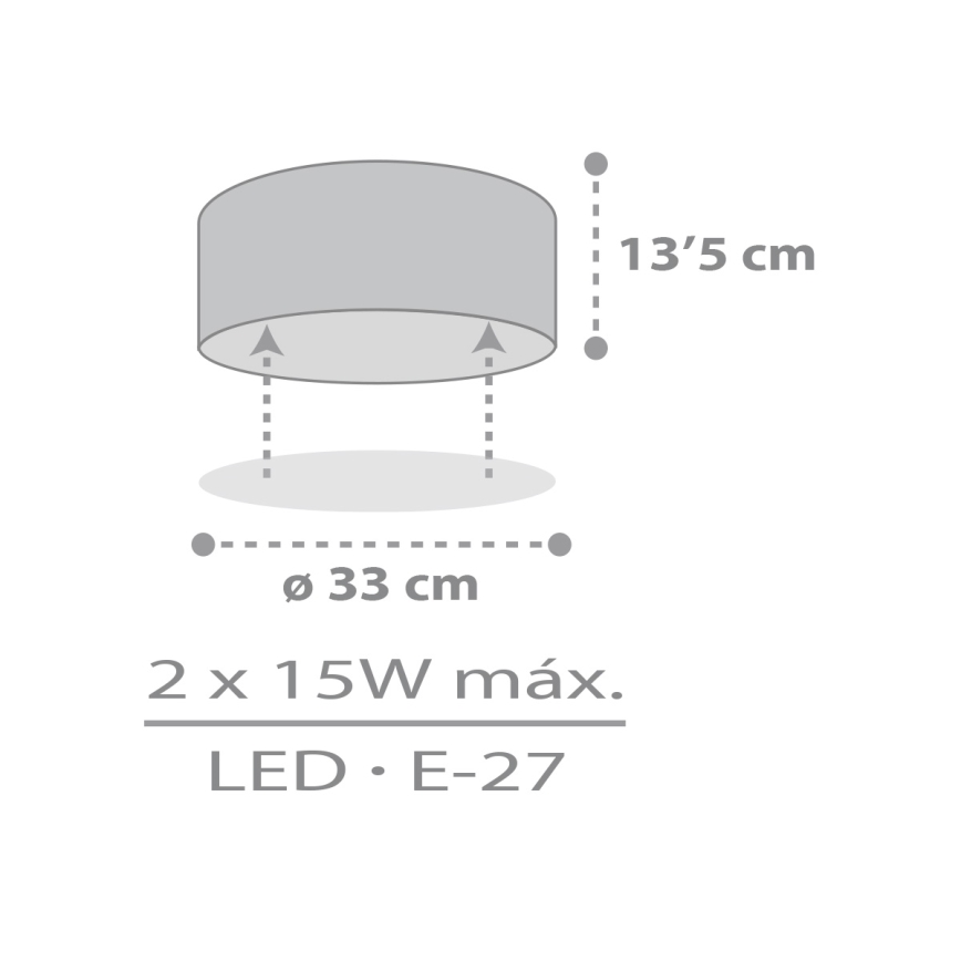 Dalber 42006E - Takbelysning för barn COLOR LIGHT 2xE27/15W/230V vit