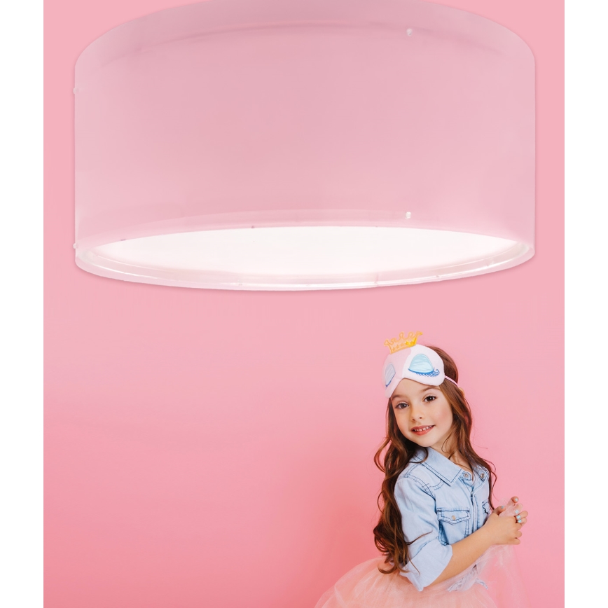 Dalber 42006S - Takbelysning för barn COLOR LIGHT 2xE27/15W/230V rosa