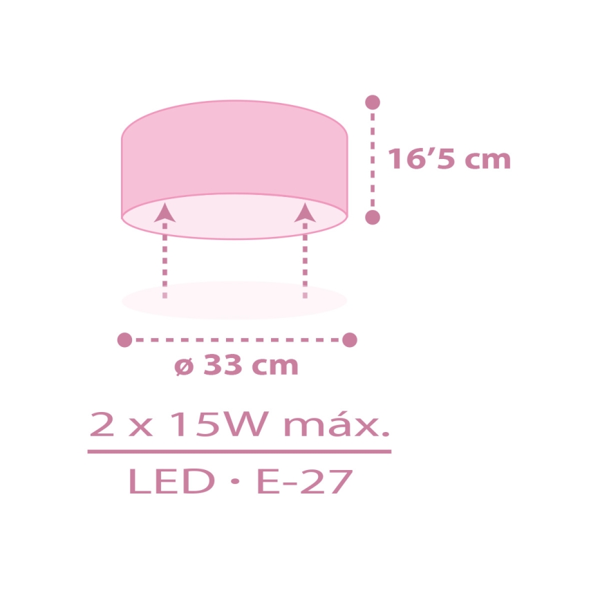 Dalber 42496 - Takbelysning för barn FAIRY DREAMS 2xE27/15W/230V