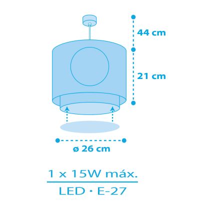Dalber 60652 - Ljuskrona för barn PIRAT ISLAND 1xE27/15W/230V