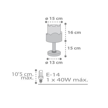 Dalber 61151S - Barnlampa  BUNNY 1xE14/40W/230V orange