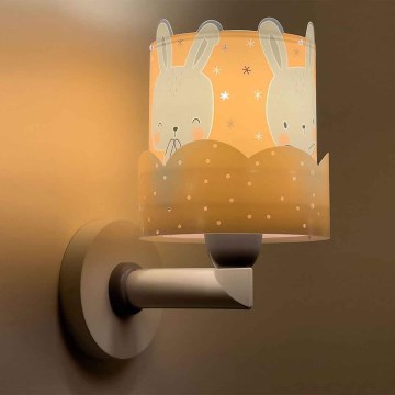 Dalber 61159S - Vägglampa för barn  BUNNY 1xE27/60W/230V orange