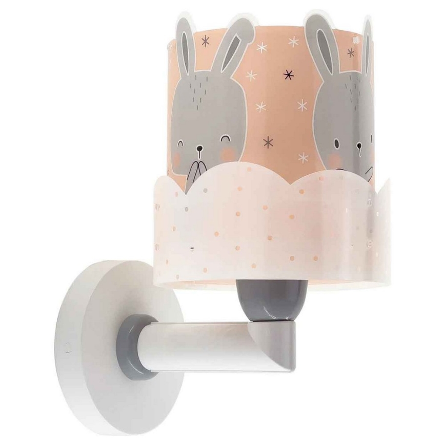 Dalber 61159S - Vägglampa för barn  BUNNY 1xE27/60W/230V orange