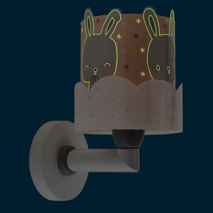 Dalber 61159S - Vägglampa för barn  BUNNY 1xE27/60W/230V orange