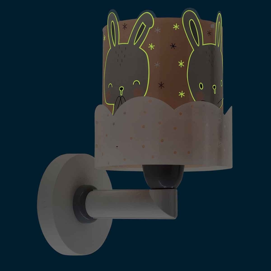 Dalber 61159S - Vägglampa för barn  BUNNY 1xE27/60W/230V orange