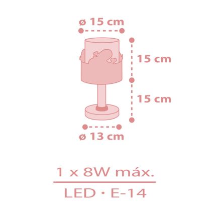 Dalber 61171S - Lampa för barn WHALE DREAMS 1xE14/8W/230V rosa
