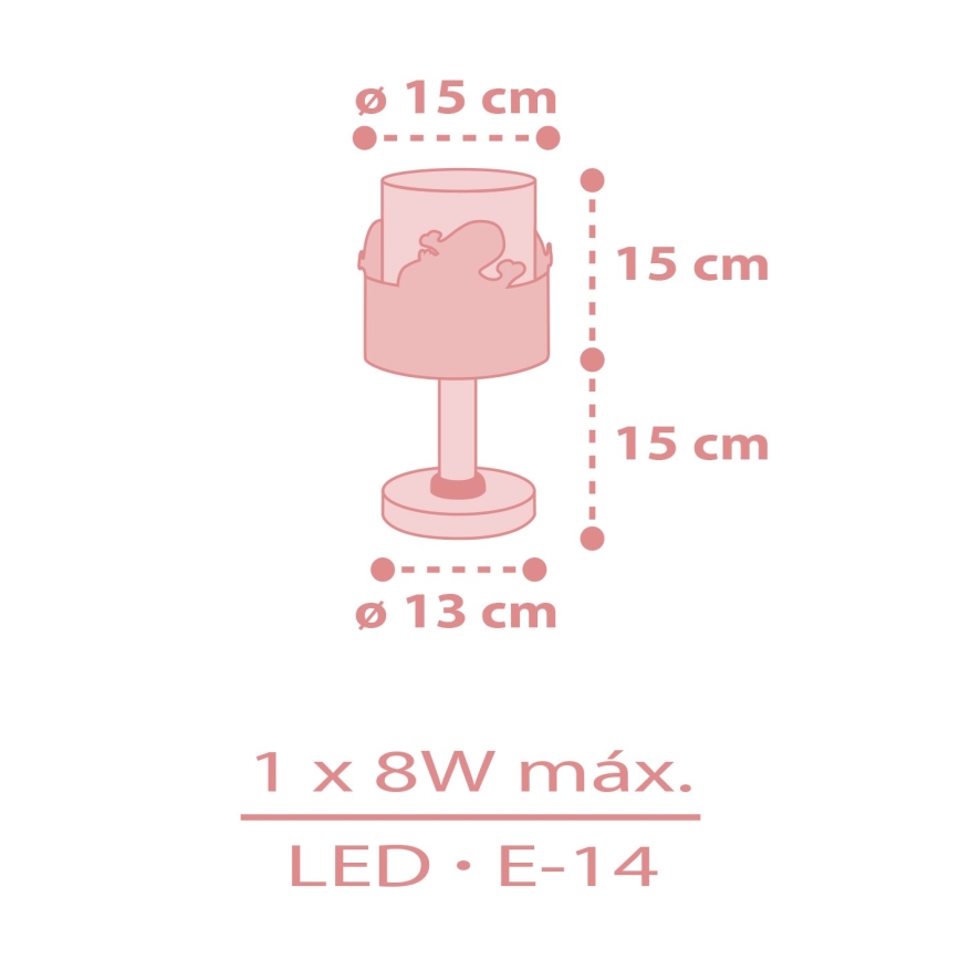 Dalber 61171S - Lampa för barn WHALE DREAMS 1xE14/8W/230V rosa