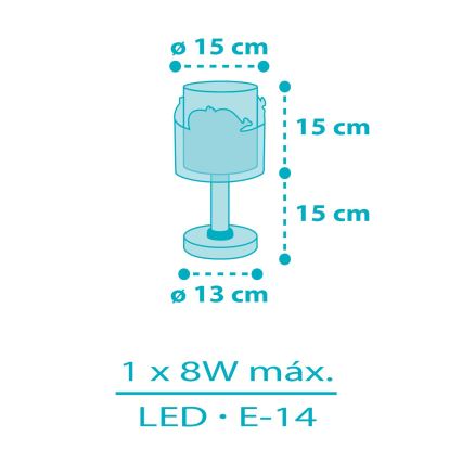 Dalber 61171T - Lampa för barn WHALE DREAMS 1xE14/8W/230V blå