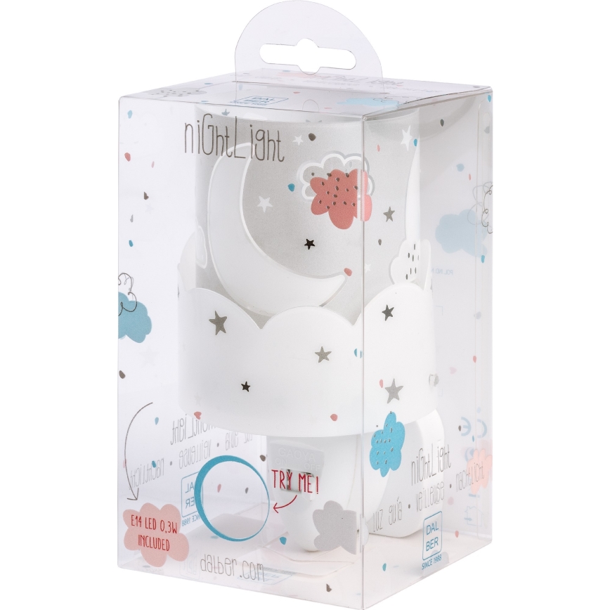 Dalber 61235E - LED-lampa för vägguttag MOON 1xE14/0,5W/230V