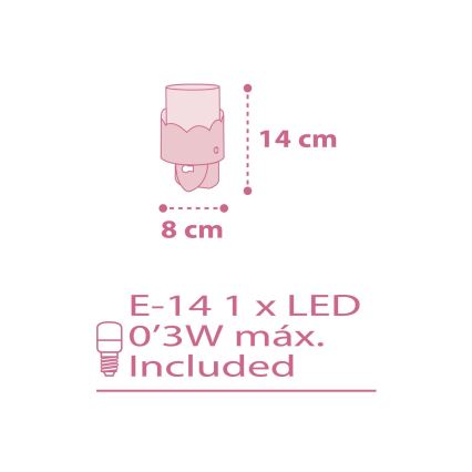 Dalber 61235S - LED-lampa Uttag  MOON 1xE14/0,3W/230V