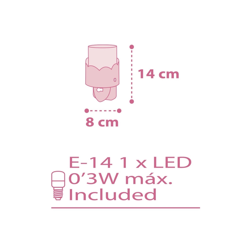 Dalber 61235S - LED-lampa Uttag  MOON 1xE14/0,3W/230V