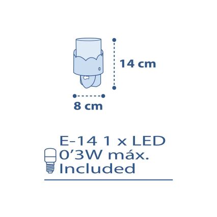 Dalber 61235T - LED-lampa Uttag  MOON 1xE14/0,3W/230V