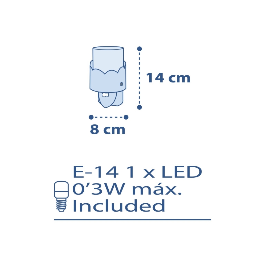 Dalber 61235T - LED-lampa Uttag  MOON 1xE14/0,3W/230V