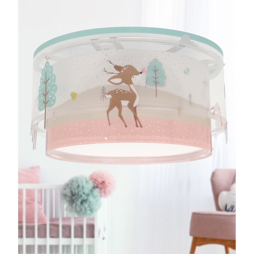 Dalber 61276 - Takbelysning för barn LOVING DEER 2xE27/15W/230V