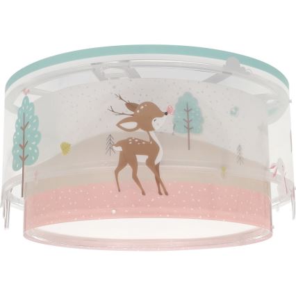Dalber 61276 - Takbelysning för barn LOVING DEER 2xE27/15W/230V